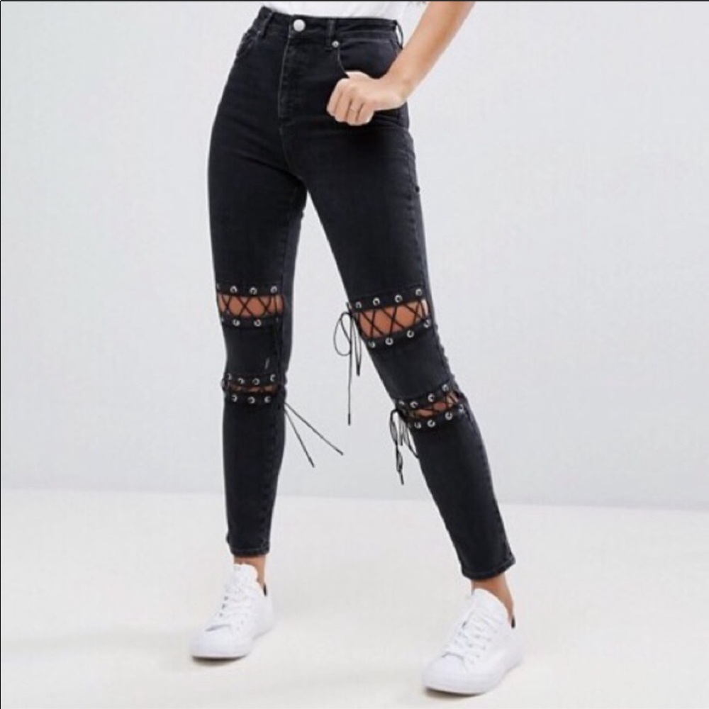 ASOS corset style skinny jeans
